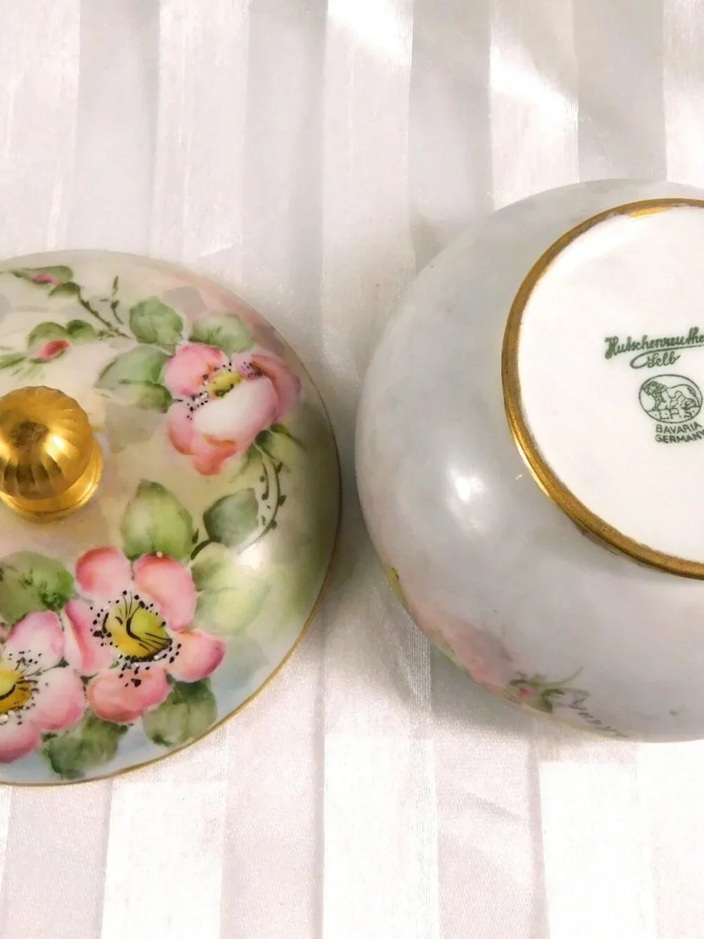 Hutschenreuther Signed Footed Covered Trinket Dish # 26840